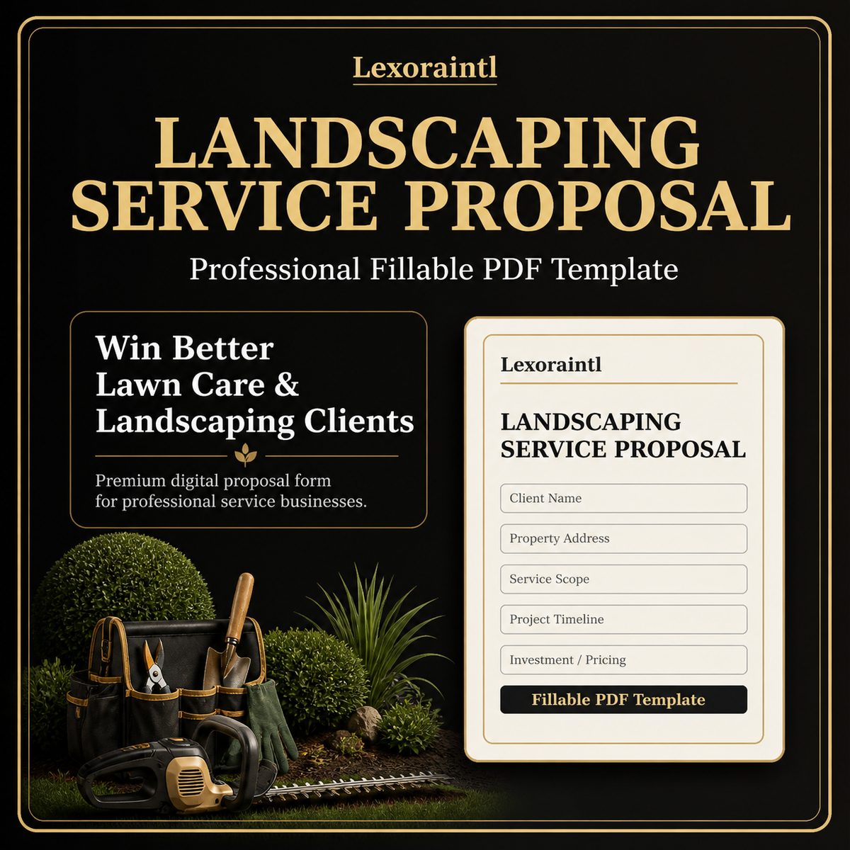 Landscaping Service Proposal Template – Fillable PDF for Lawn Care & Landscaping Businesses