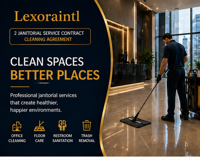 Janitorial Service Contract / Cleaning Agreement | Fillable PDF Cleaning Business Template