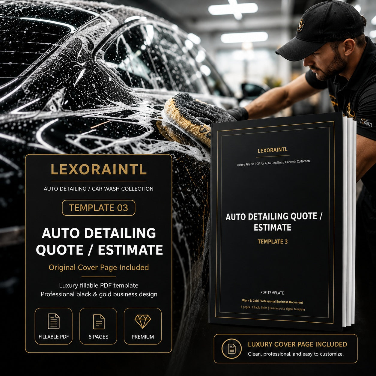 Auto Detailing Quote / Estimate Template – Fillable PDF