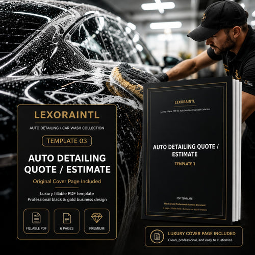 Auto Detailing Quote / Estimate Template – Fillable PDF
