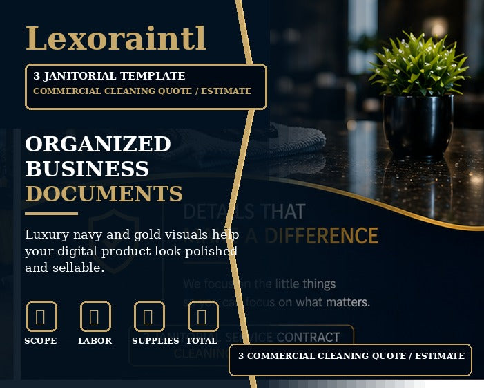 Commercial Cleaning Quote / Estimate | Fillable PDF Cleaning Business Template