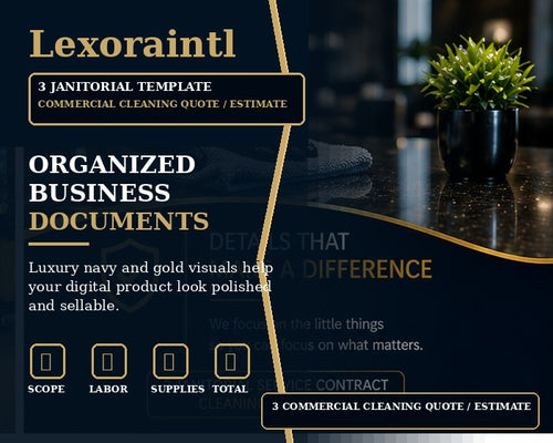 Commercial Cleaning Quote / Estimate | Fillable PDF Cleaning Business Template
