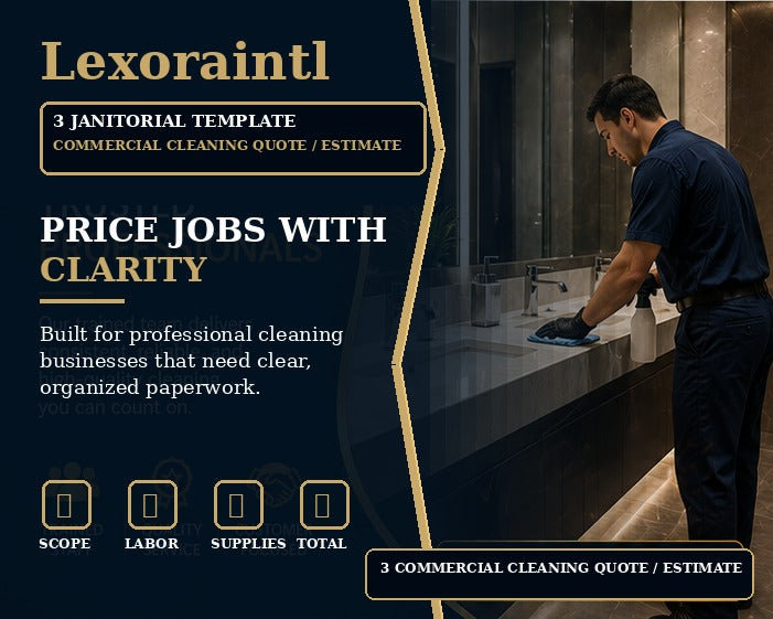Commercial Cleaning Quote / Estimate | Fillable PDF Cleaning Business Template
