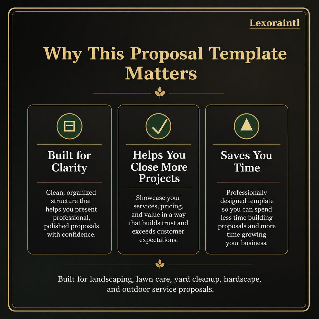 Landscaping Service Proposal Template – Fillable PDF for Lawn Care & Landscaping Businesses