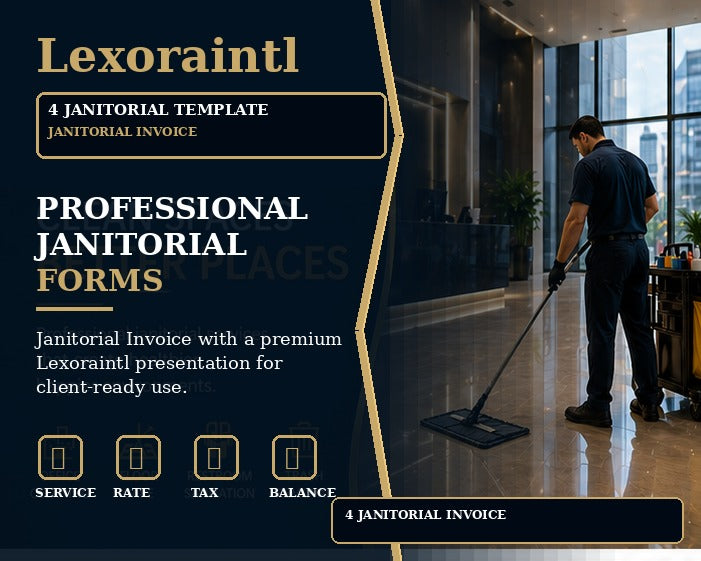 Janitorial Invoice | Fillable PDF Cleaning Business Template