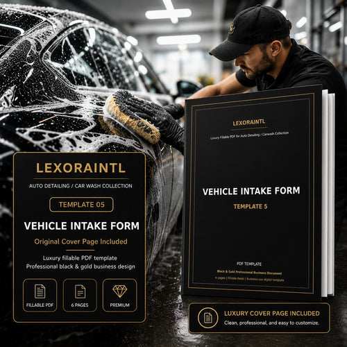 Auto Detailing Vehicle Intake Form Template – Fillable PDF