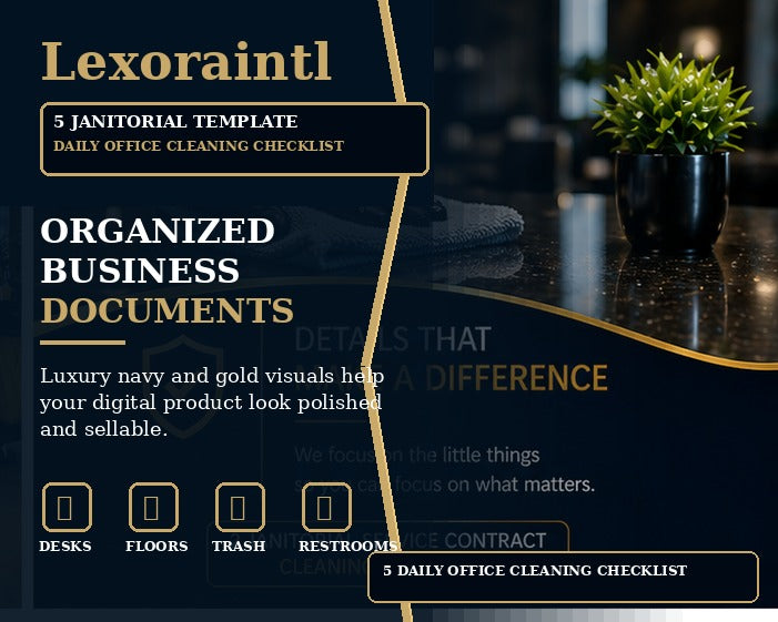 Daily Office Cleaning Checklist | Fillable PDF Cleaning Business Template