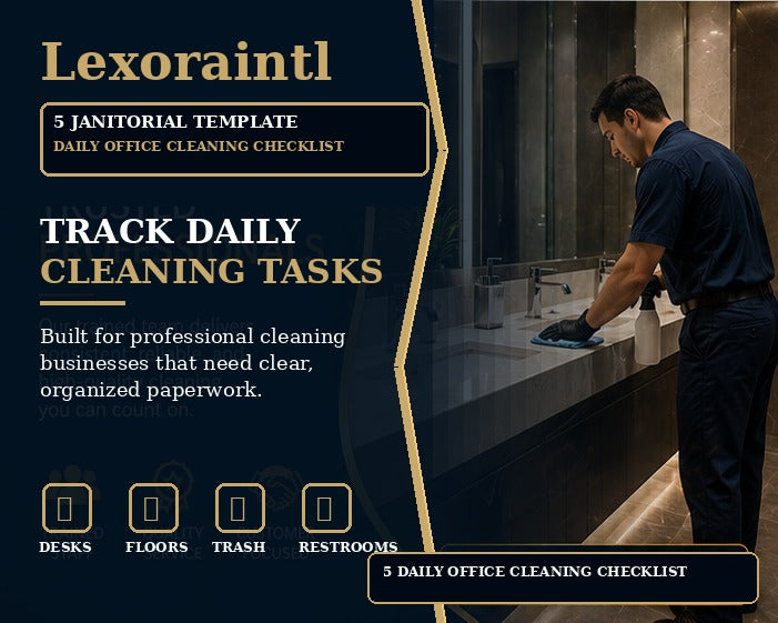 Daily Office Cleaning Checklist | Fillable PDF Cleaning Business Template