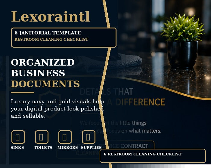 Restroom Cleaning Checklist | Fillable PDF Cleaning Business Template