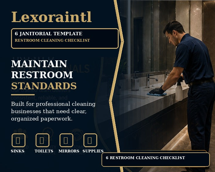 Restroom Cleaning Checklist | Fillable PDF Cleaning Business Template