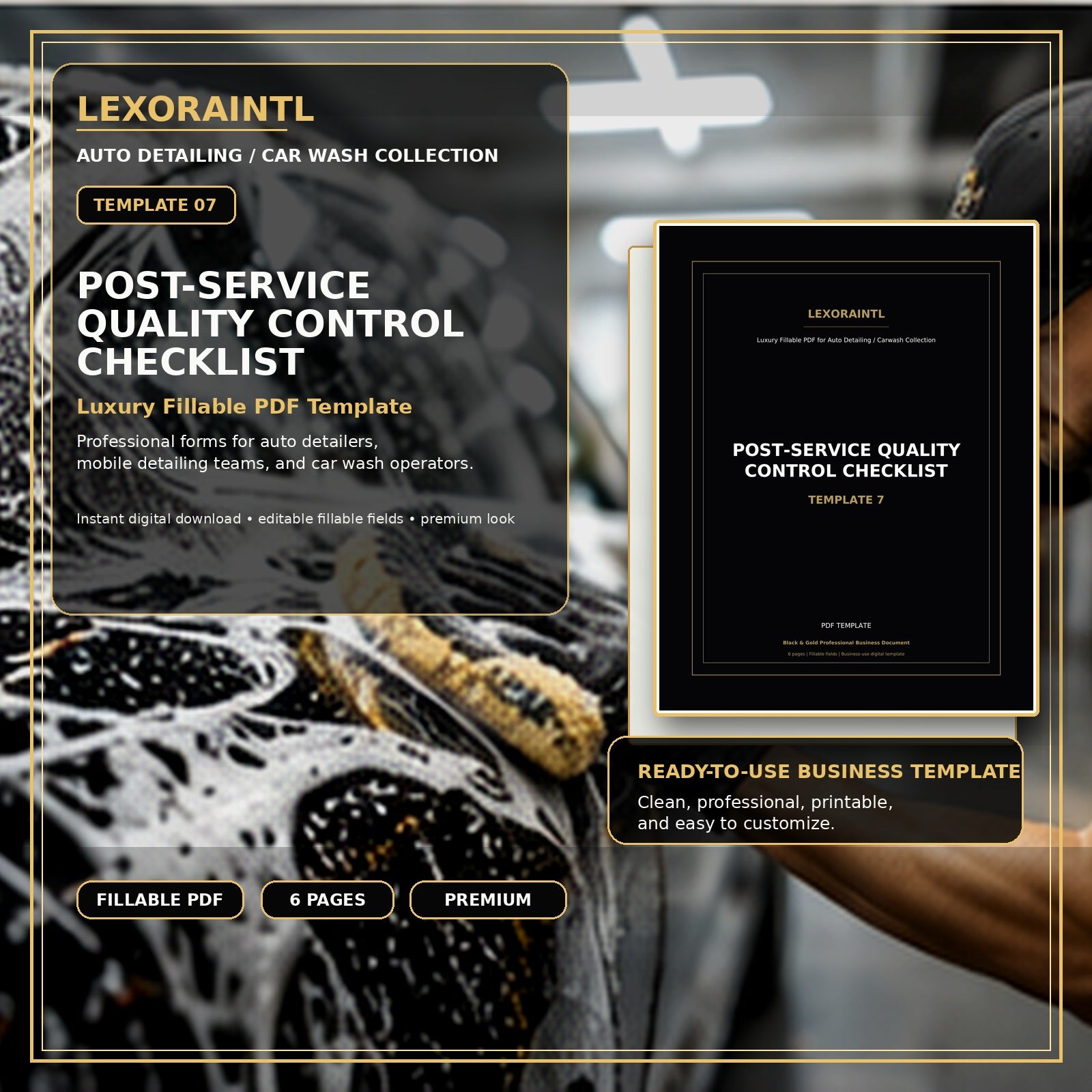Post-Service Quality Control Checklist Template – Fillable PDF