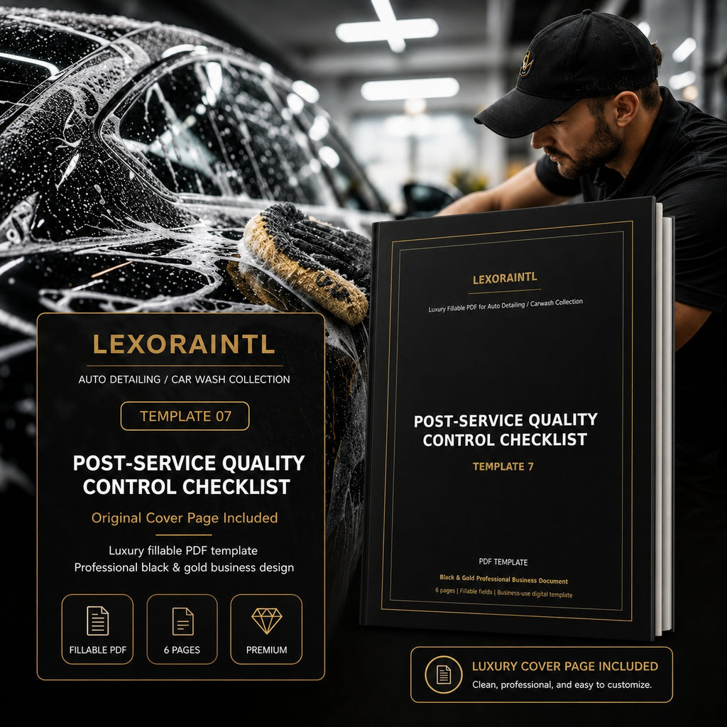 Post-Service Quality Control Checklist Template – Fillable PDF