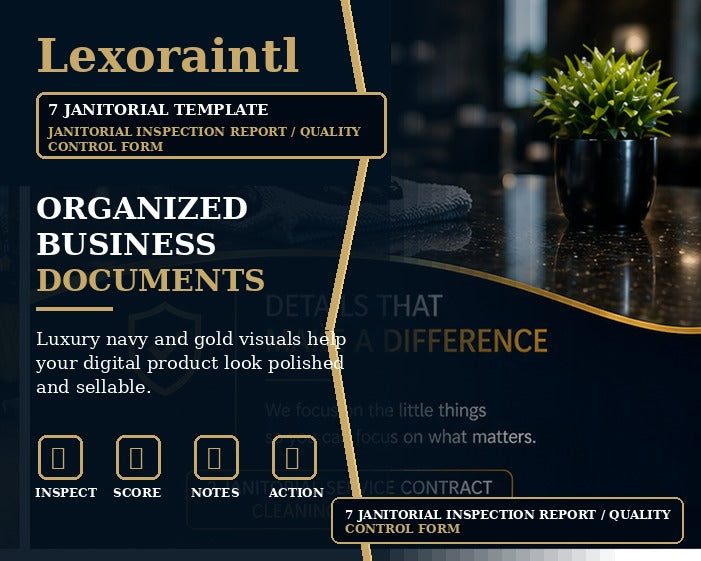 Janitorial Inspection Report / Quality Control Form | Fillable PDF Cleaning Business Template