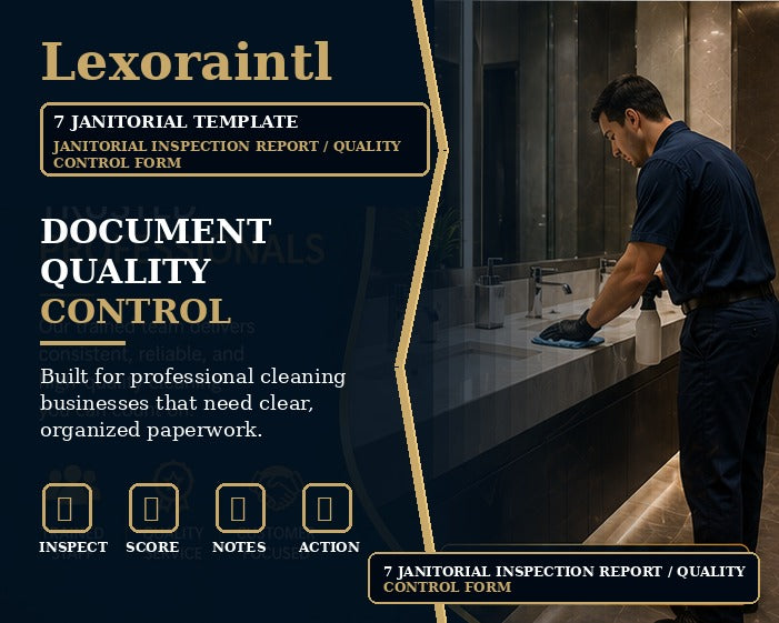 Janitorial Inspection Report / Quality Control Form | Fillable PDF Cleaning Business Template
