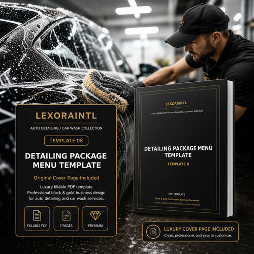 Auto Detailing Package Menu Template – Fillable PDF