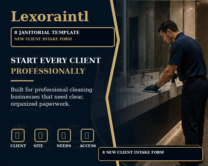 New Client Intake Form | Fillable PDF Cleaning Business Template
