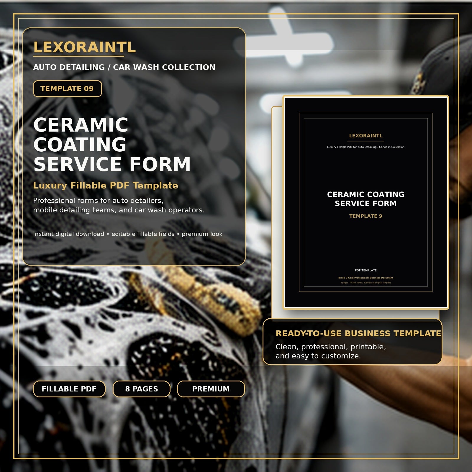 Ceramic Coating Service Form Template – Fillable PDF
