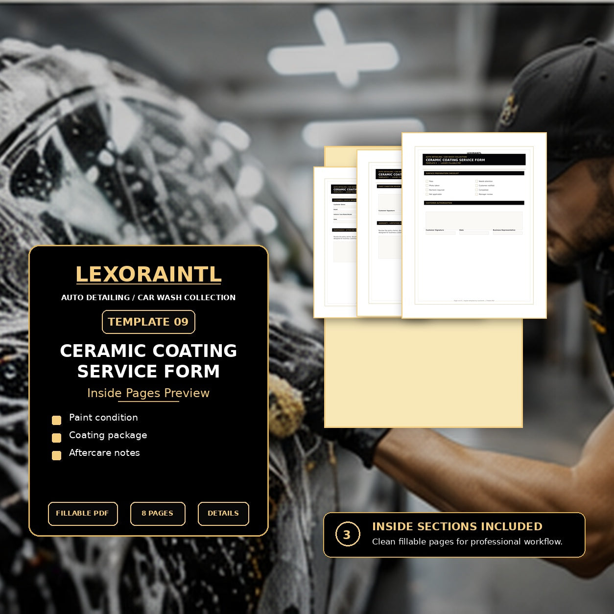 Ceramic Coating Service Form Template – Fillable PDF