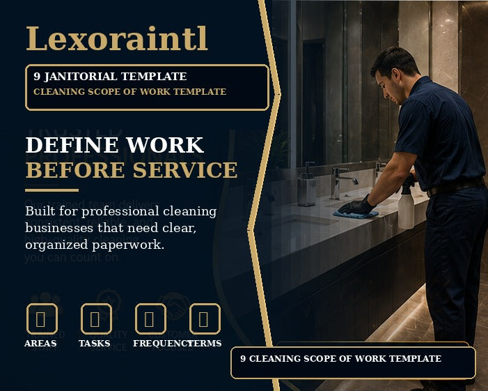 Cleaning Scope of Work Template | Fillable PDF Cleaning Business Template