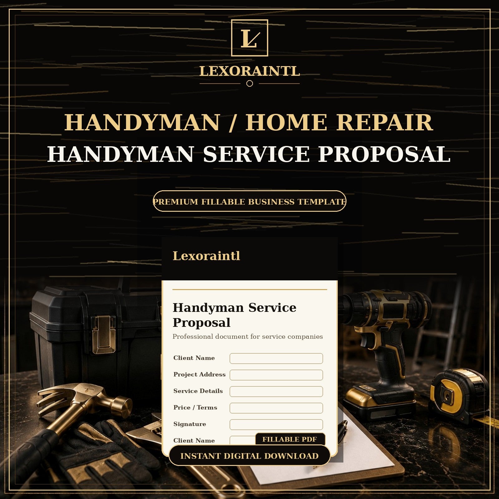 Handyman Service Proposal Template — Fillable PDF