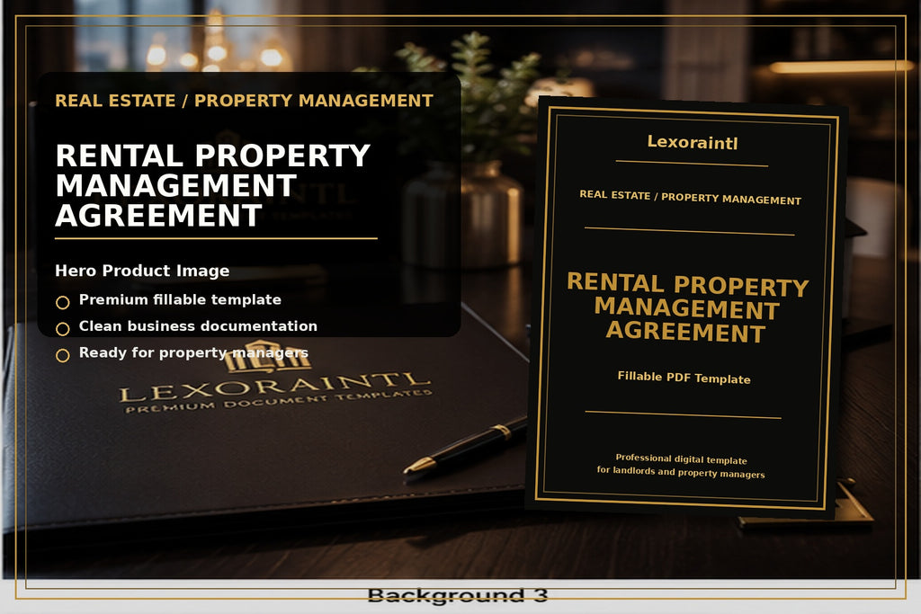 Rental Property Management Agreement Template | Fillable PDF for Landlords & Property Managers