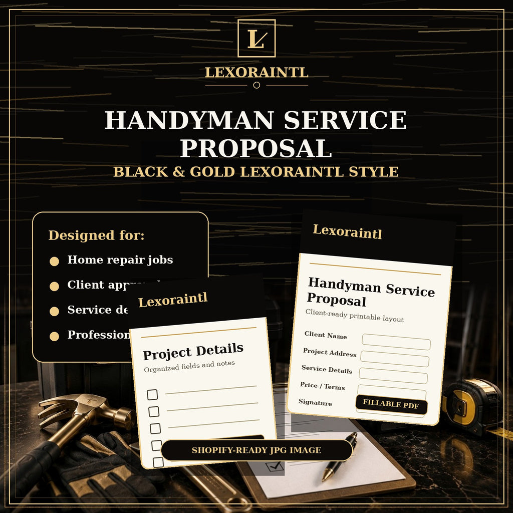 Handyman Service Proposal Template — Fillable PDF