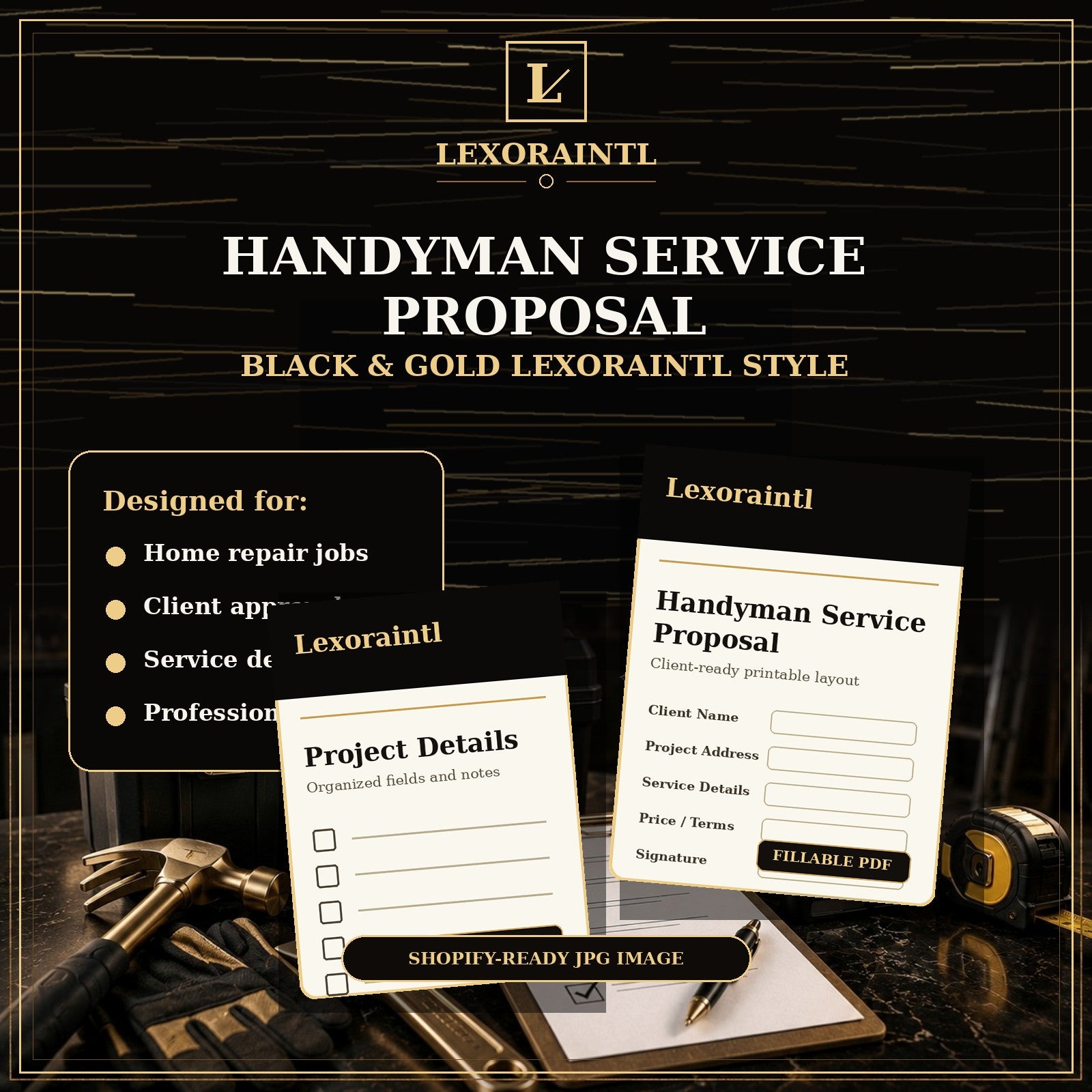 Handyman Service Proposal Template — Fillable PDF