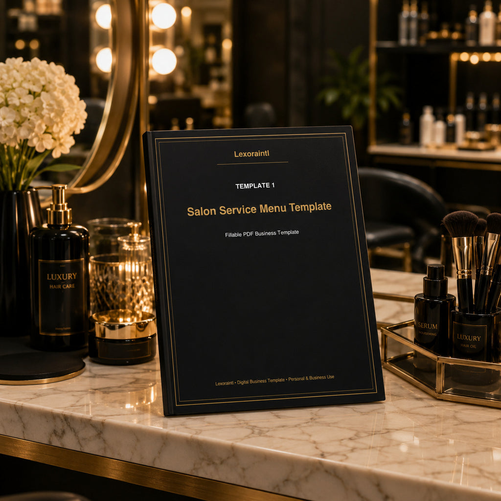 Salon Service Menu Template – Fillable PDF | Lexoraintl Salon Business Template
