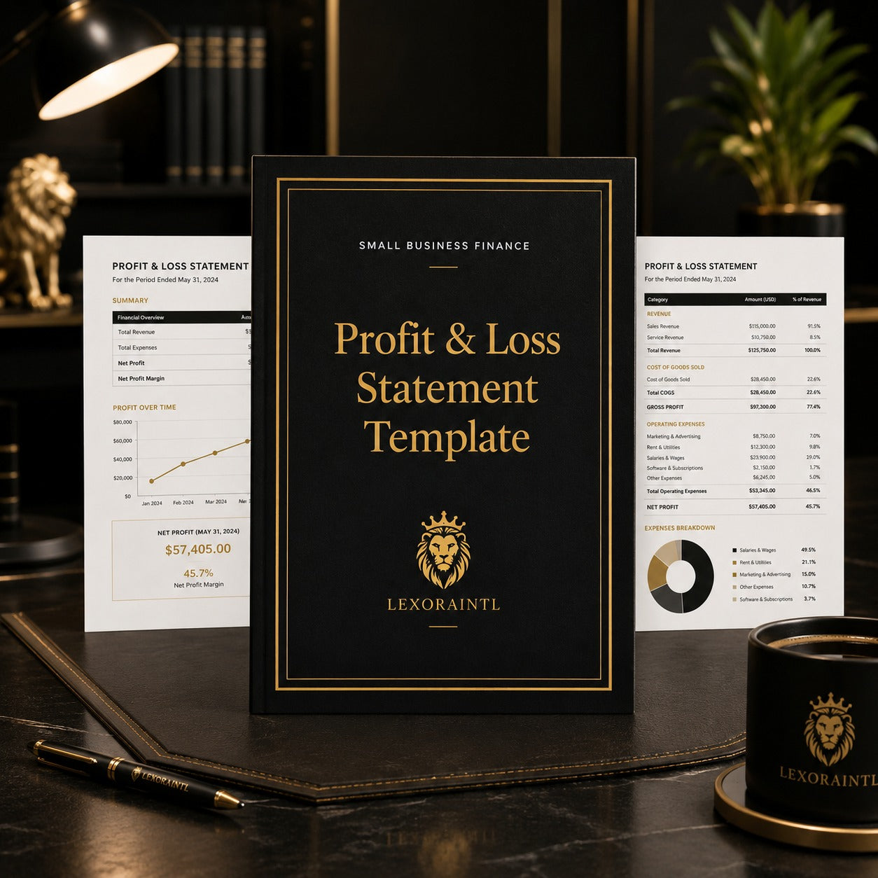 Profit & Loss Statement Template | Fillable Small Business Finance PDF