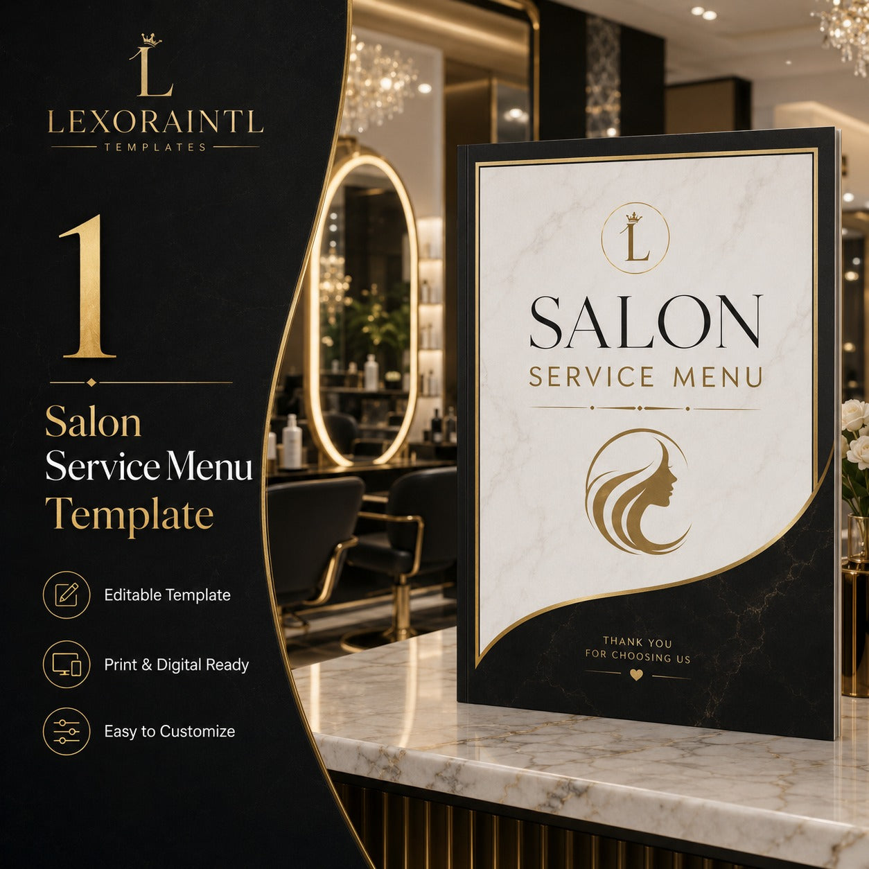 Salon Service Menu Template – Fillable PDF | Lexoraintl Salon Business Template