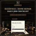 Handyman Daily Job Checklist Template — Fillable PDF