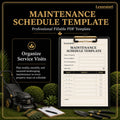 Landscaping Maintenance Schedule Template – Fillable PDF