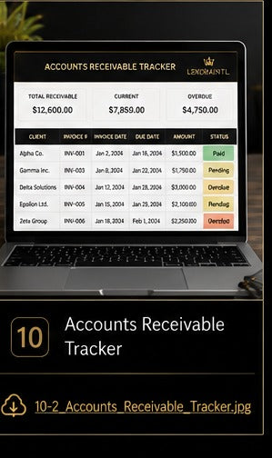 Accounts Receivable Tracker Template | Fillable Small Business Finance PDF