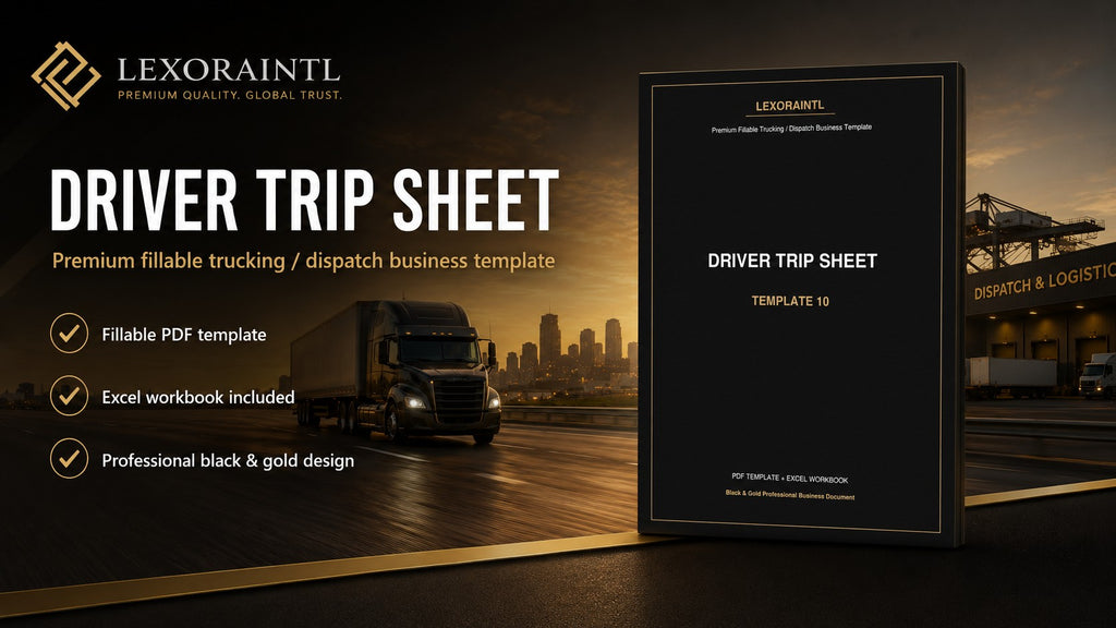 Driver Trip Sheet Template | Fillable PDF | Lexoraintl