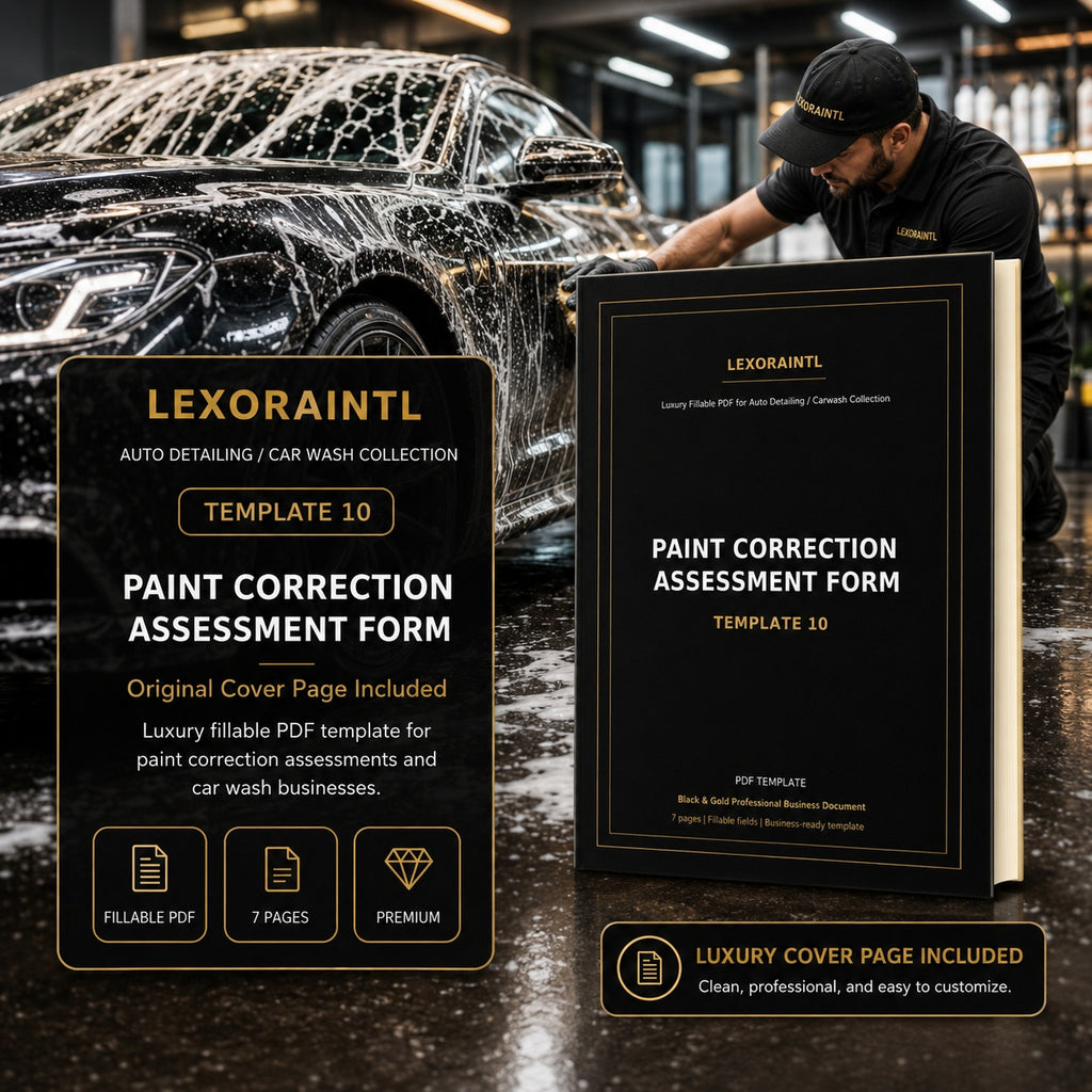 Paint Correction Assessment Form Template – Fillable PDF