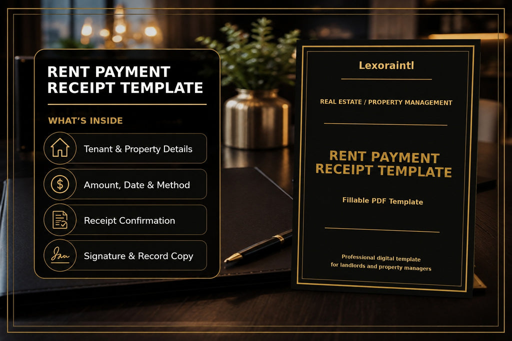 Rent Payment Receipt Template | Fillable PDF for Landlords & Property Managers