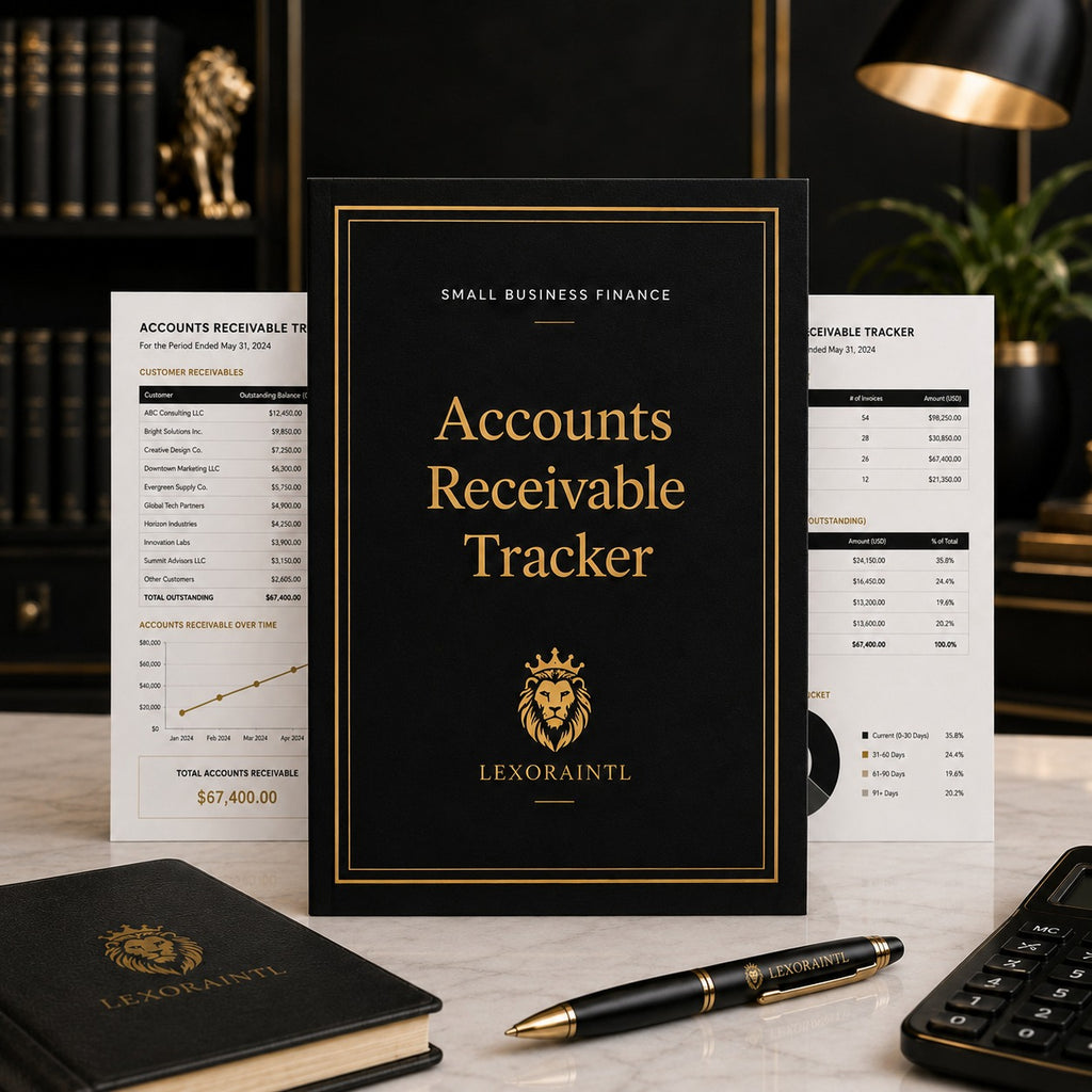 Accounts Receivable Tracker Template | Fillable Small Business Finance PDF