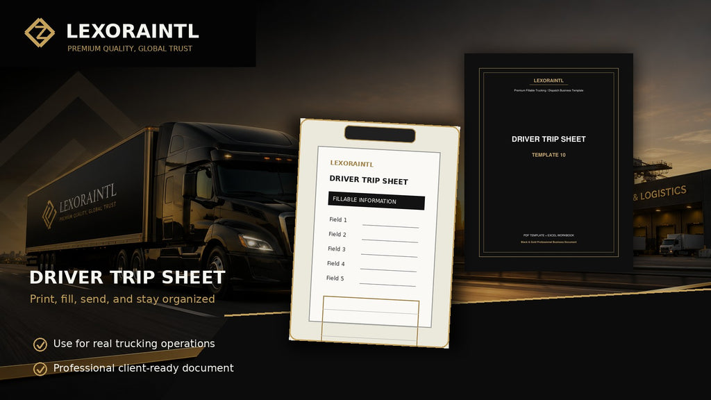 Driver Trip Sheet Template | Fillable PDF | Lexoraintl