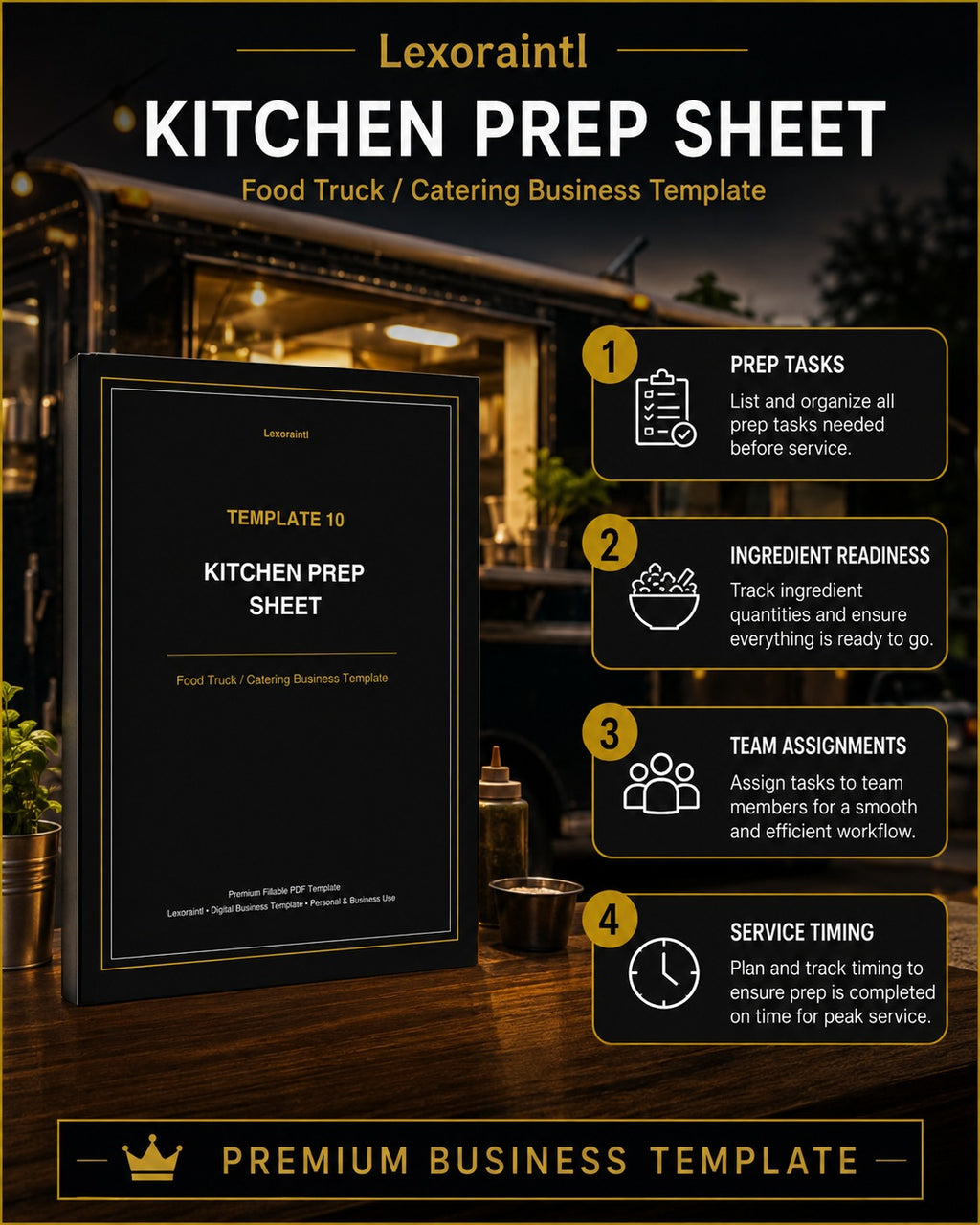 Kitchen Prep Sheet Template — Fillable PDF