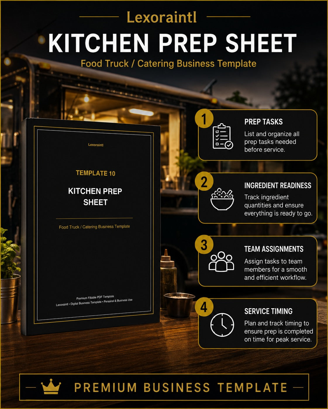 Kitchen Prep Sheet Template — Fillable PDF