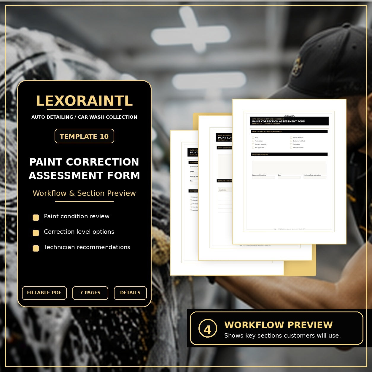 Paint Correction Assessment Form Template – Fillable PDF