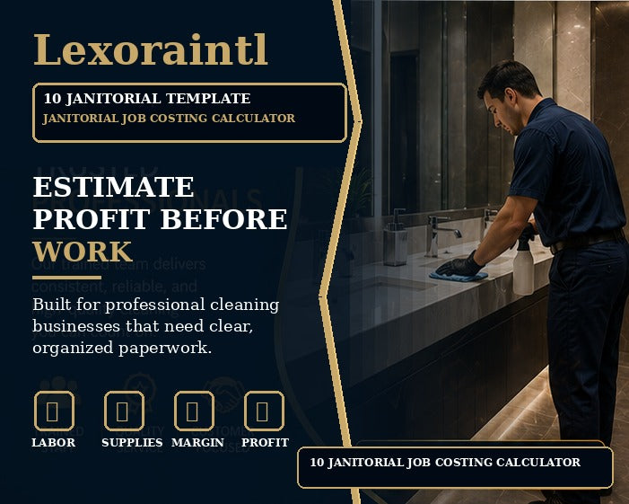 Janitorial Job Costing Calculator | Fillable PDF + Excel Cleaning Business Template