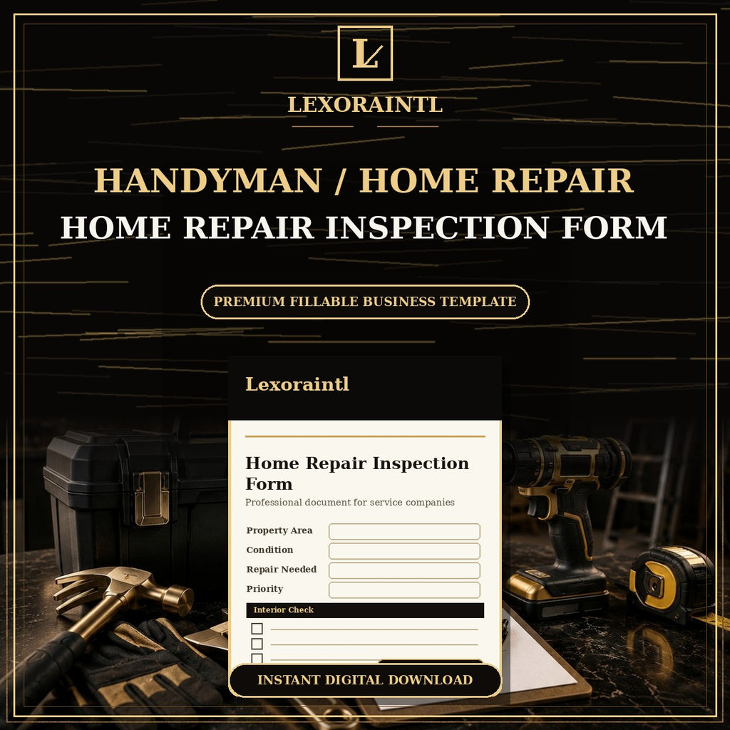 Home repair Inspection Form Template — Fillable PDF