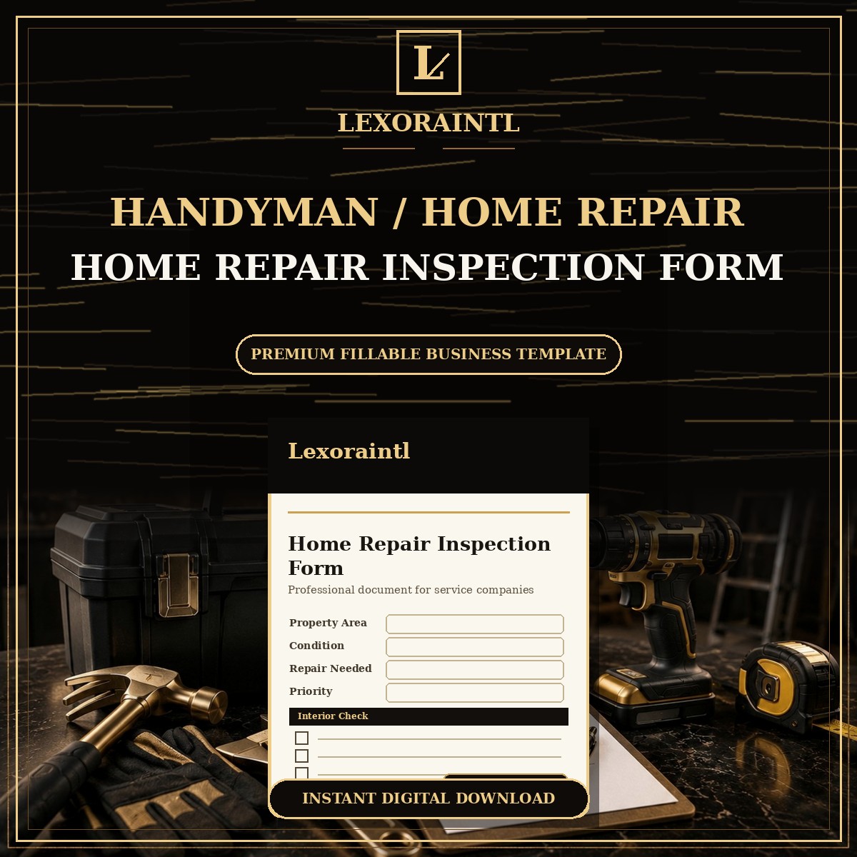 Home repair Inspection Form Template — Fillable PDF