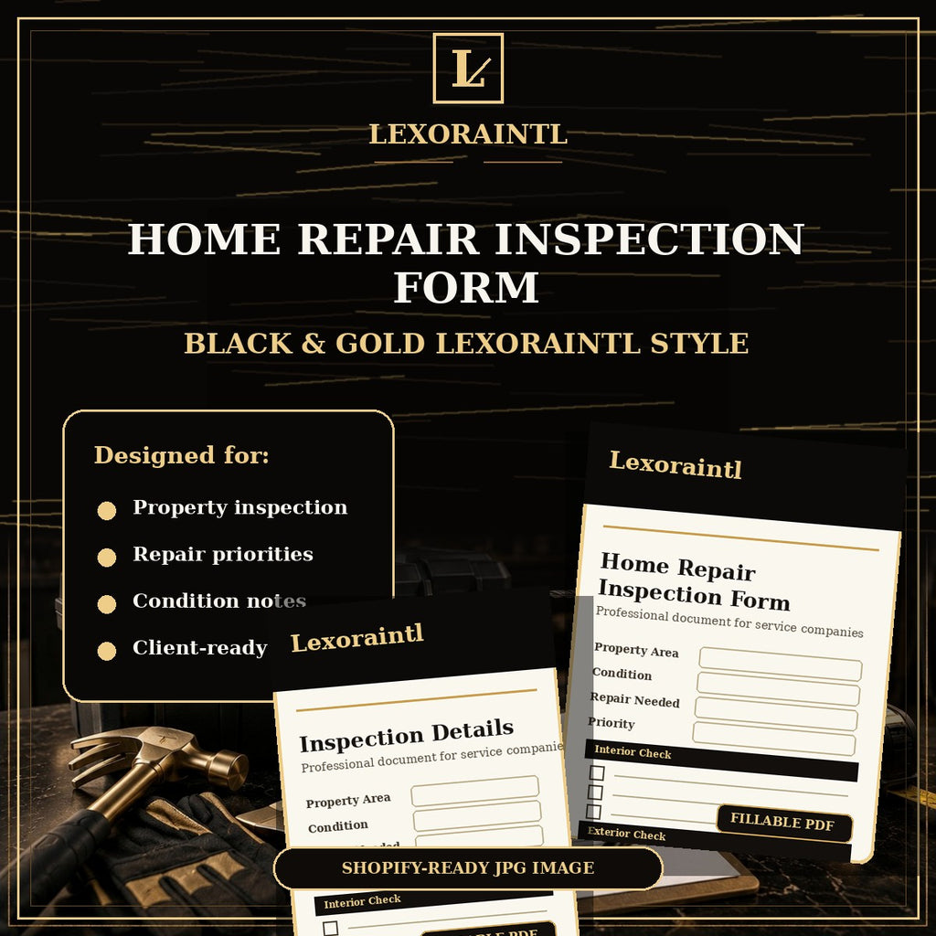 Home repair Inspection Form Template — Fillable PDF