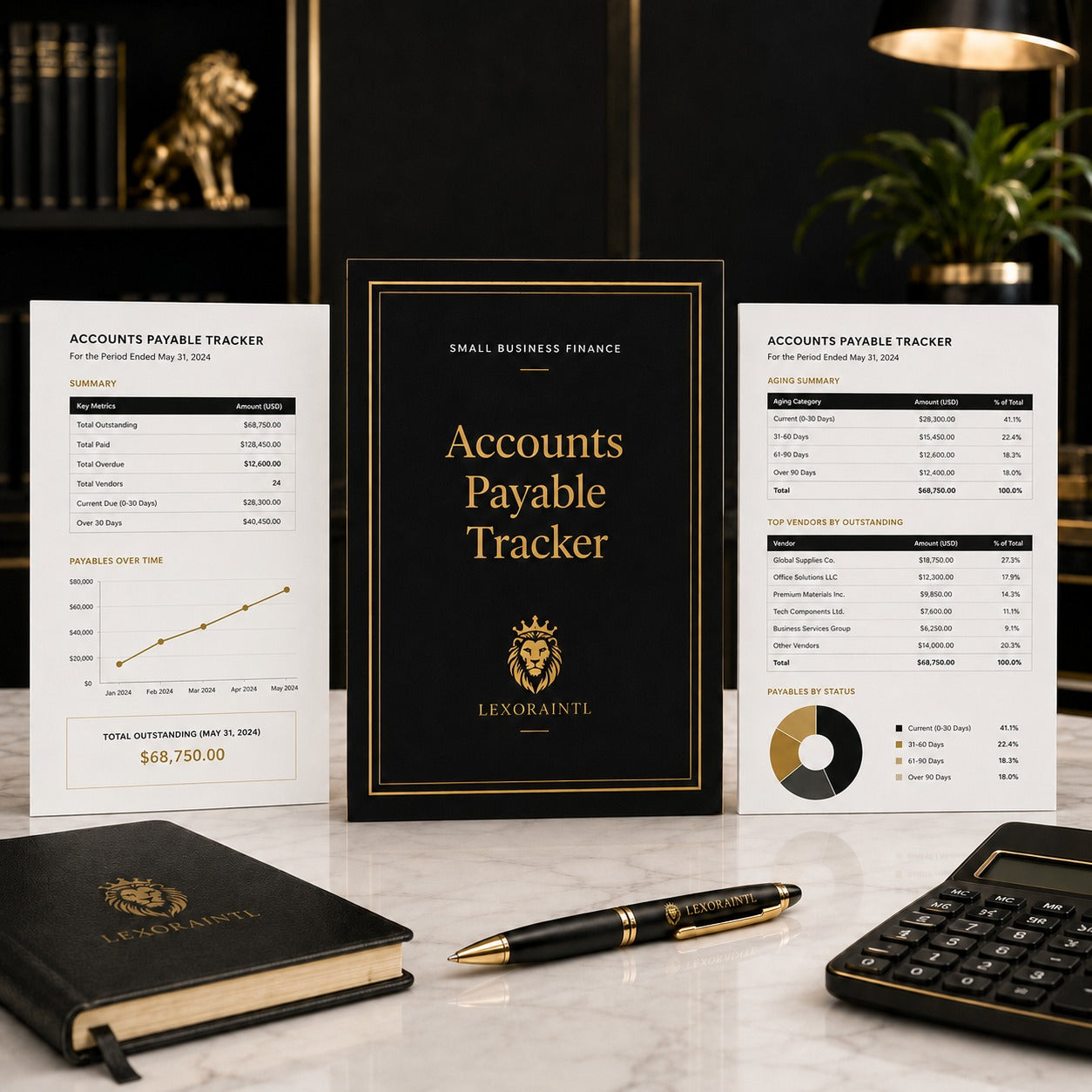 Accounts Payable Tracker Template | Fillable Small Business Finance PDF