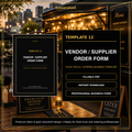 Vendor / Supplier Order Form Template — Fillable PDF + Excel