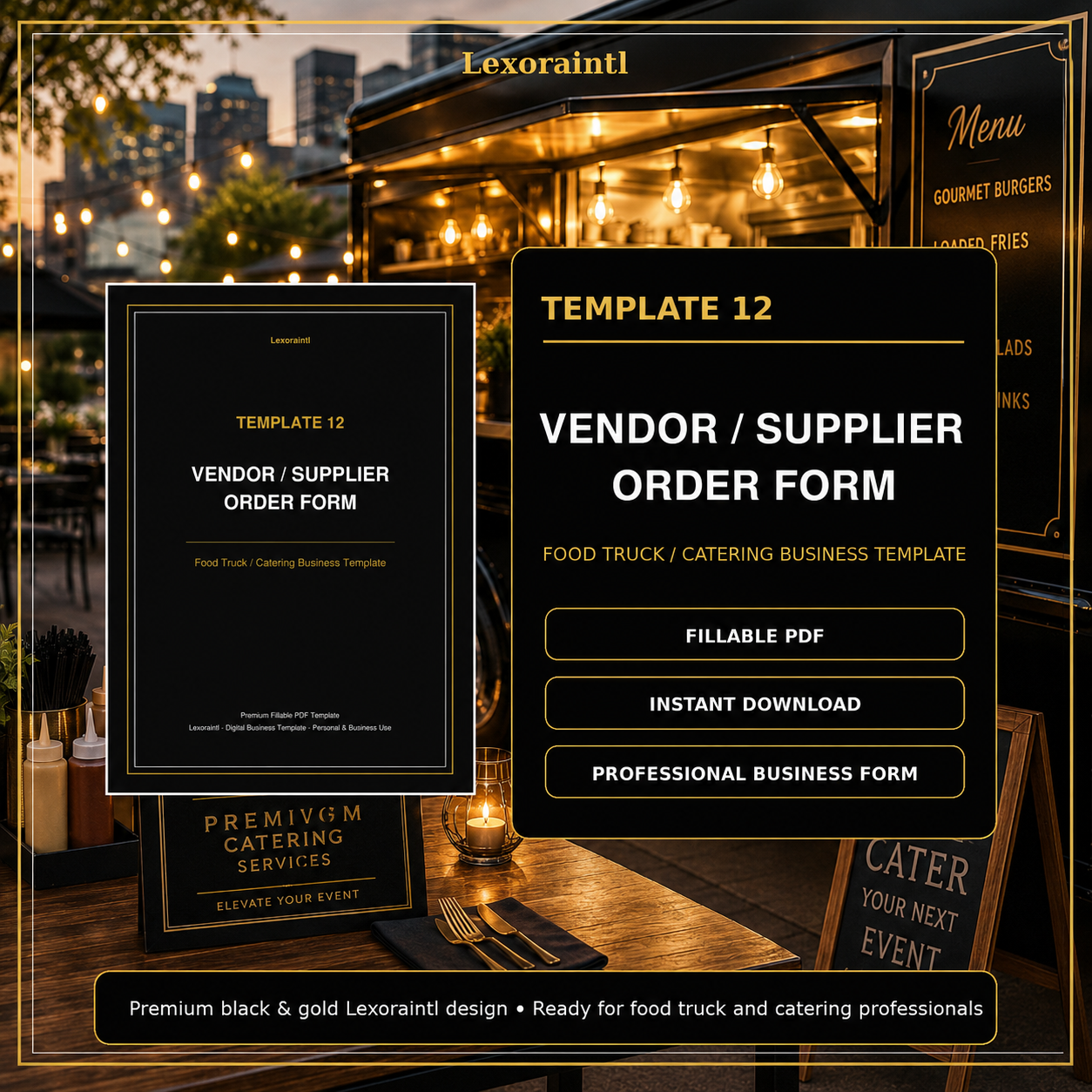 Vendor / Supplier Order Form Template — Fillable PDF + Excel