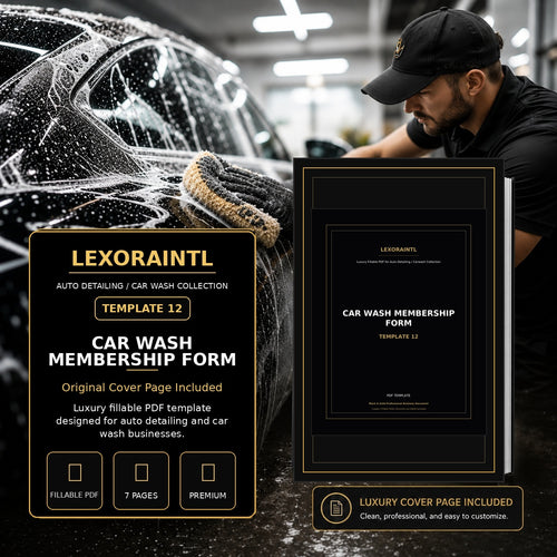 Car Wash Membership Form Template – Fillable PDF