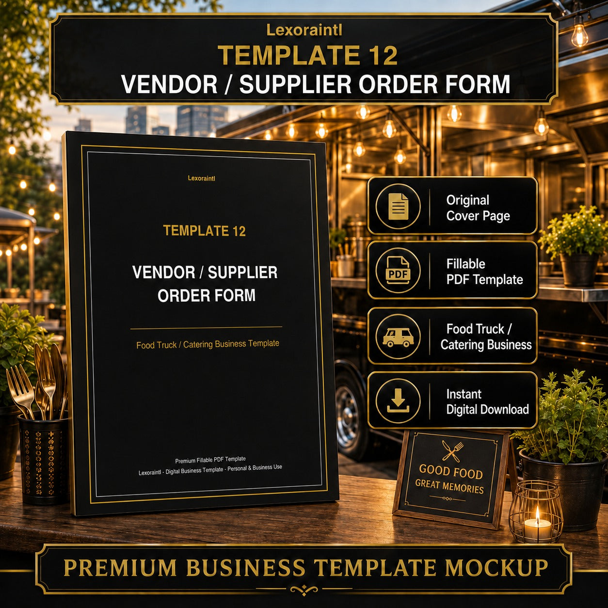 Vendor / Supplier Order Form Template — Fillable PDF + Excel